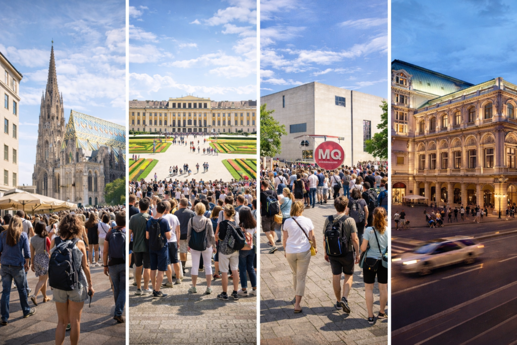 Vienna's iconic landmarks at dusk